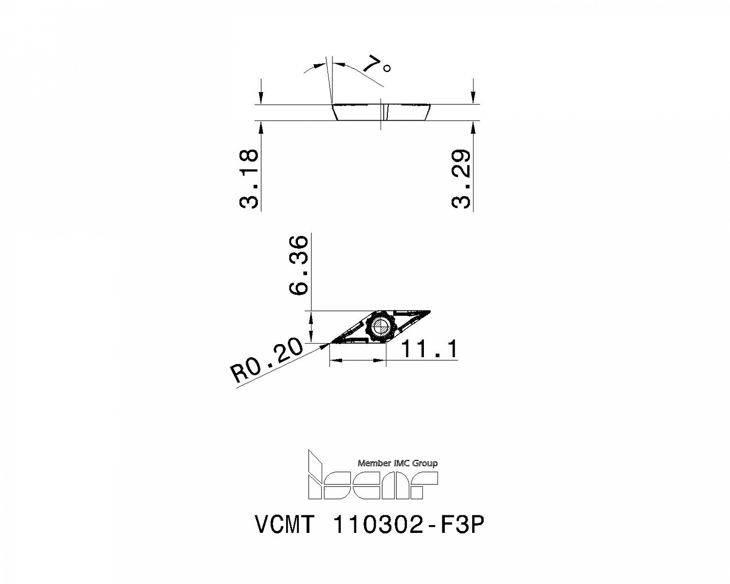 VCMT 110302-F3P IC8150 пластина