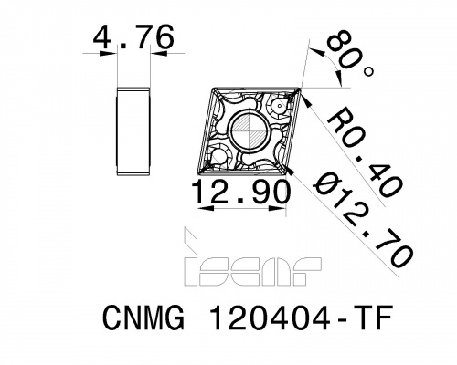 CNMG 120404-TF IC907 пластина
