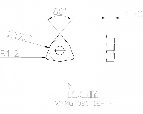 WNMG 080412-TF IC8250 пластина