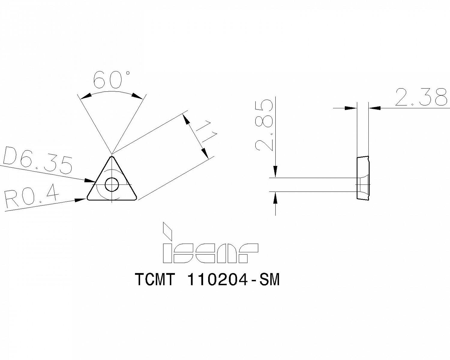 TCMT 110204-SM IC908 пластина