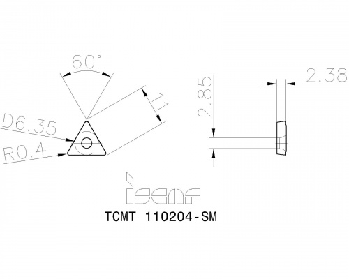 TCMT 110204-SM IC908 пластина