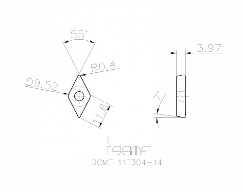DCMT 11T304-14 IC830 пластина