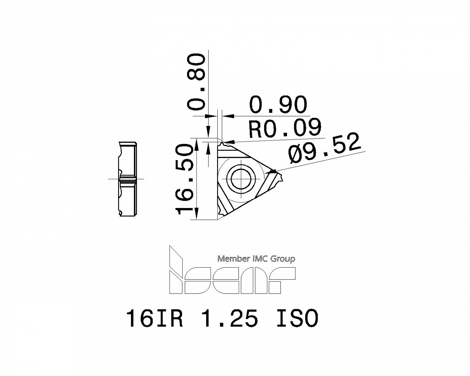 16IR 1.25 ISO IC08 пластина