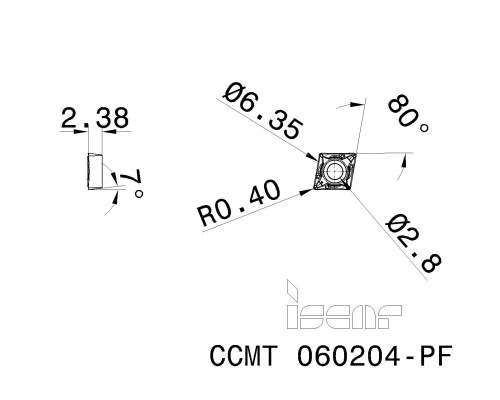 CCMT 060204-PF IC830 пластины