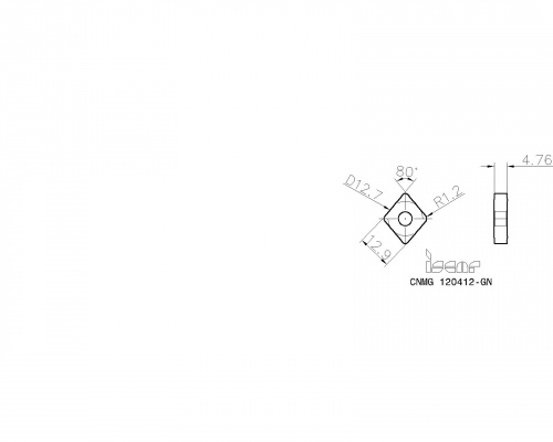CNMG 120412-GN IC9007 пластина
