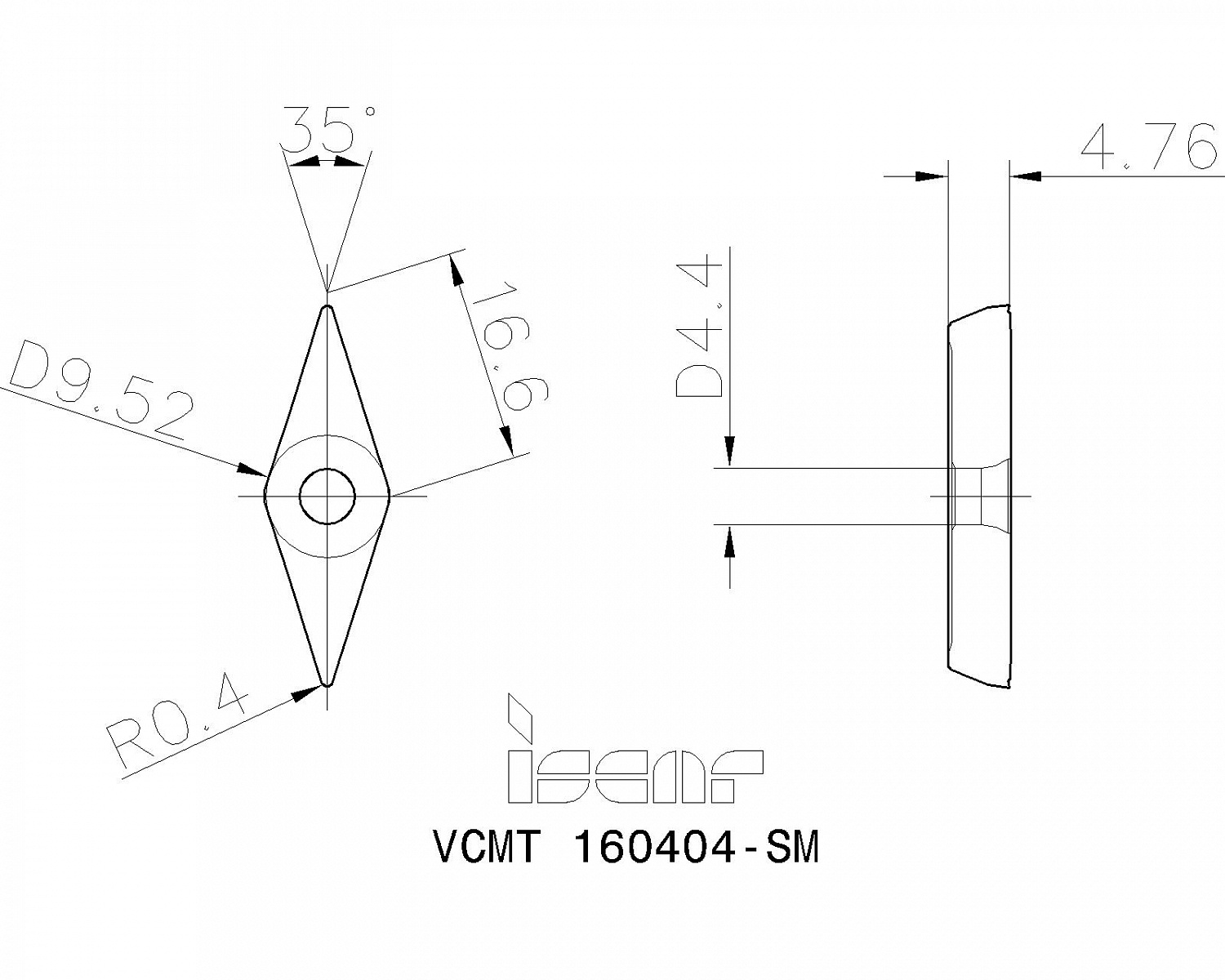 VCMT 160404-SM IC8150 пластина