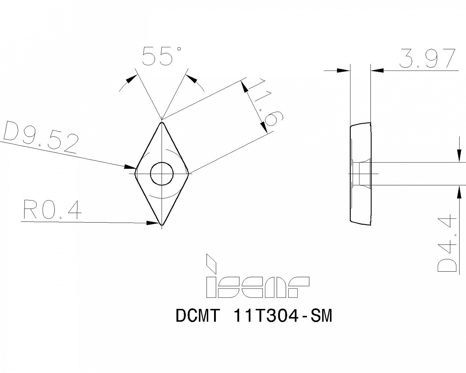 DCMT 11T304-SM IC8250 пластина