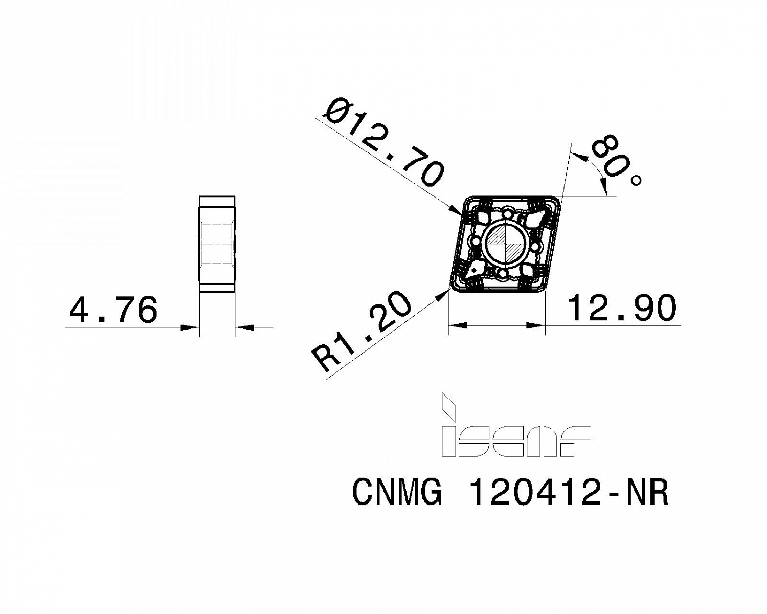 CNMG 120412-NR IC8250 пластина