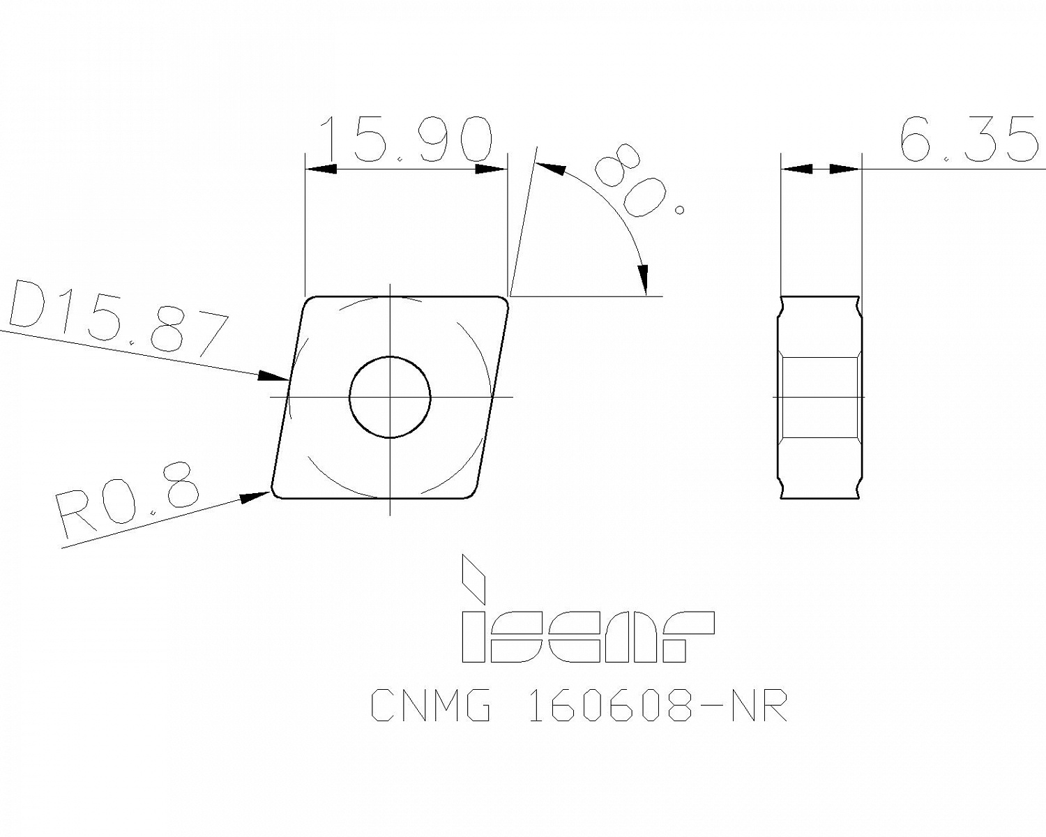 CNMG 160608-NR IC8250 пластина