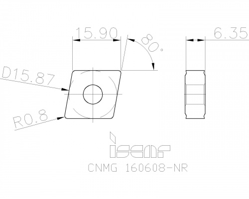 CNMG 160608-NR IC8250 пластина