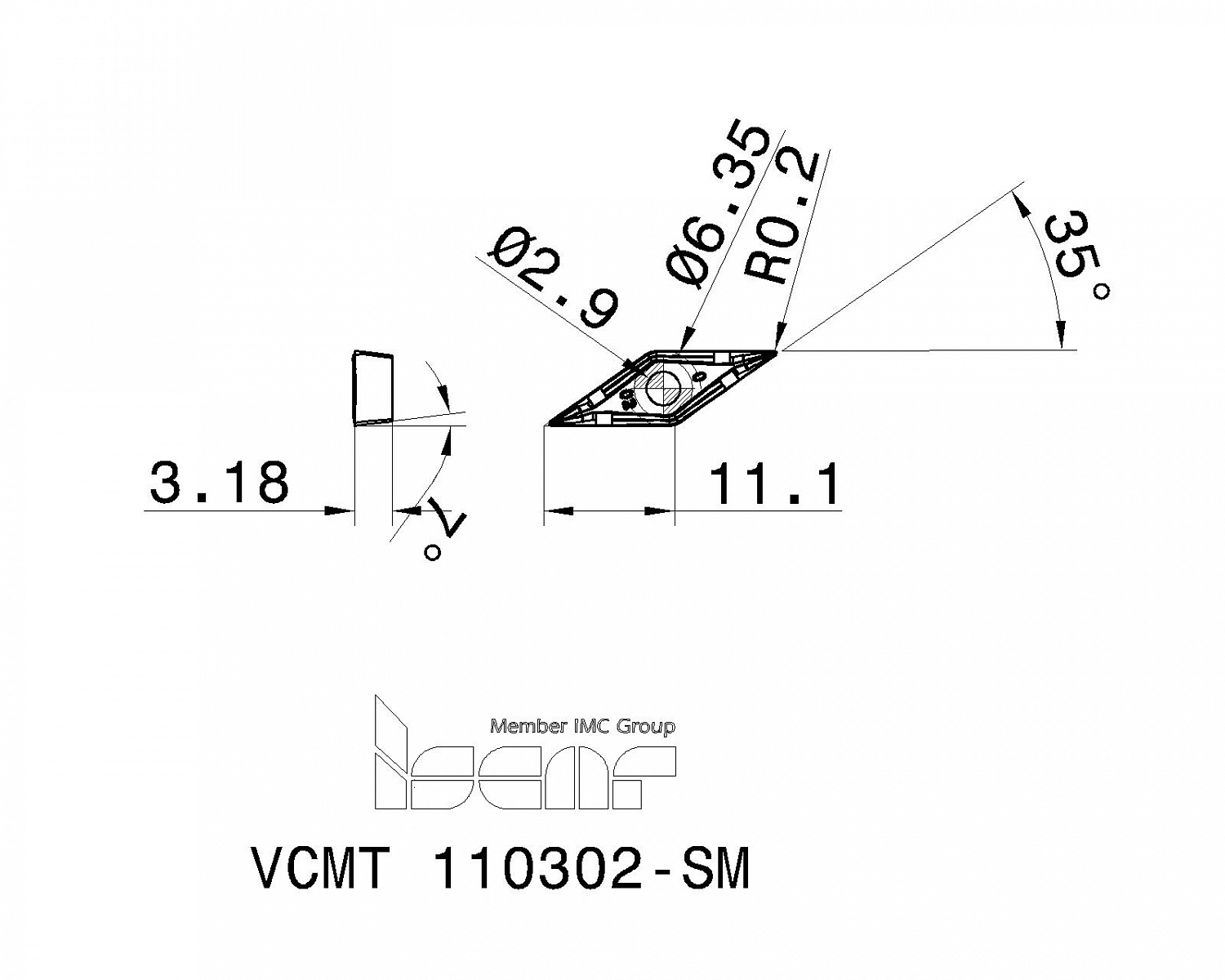 VCMT 110302-SM IC807 пластина