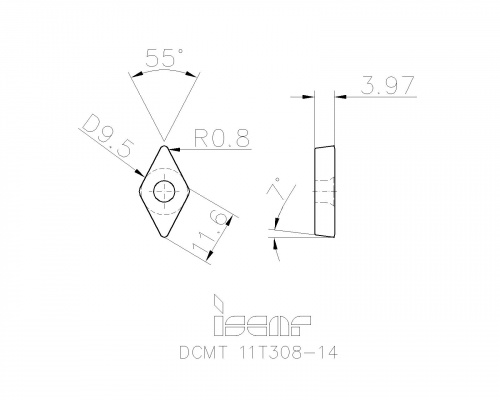 DCMT 11T308-14 IC428 пластина