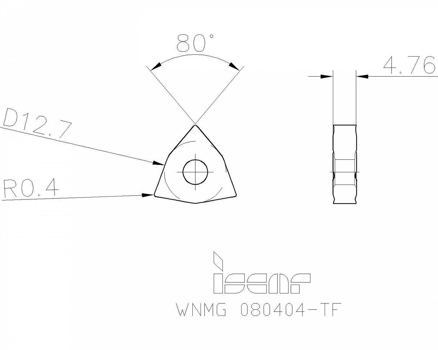 WNMG 080404-TF IC830 пластина