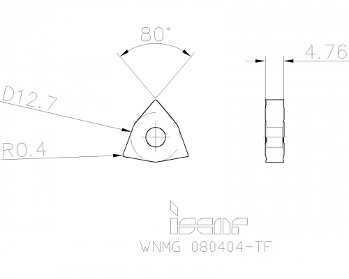 WNMG 080404-TF IC830 пластина