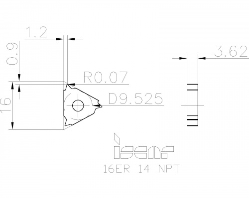 16ER 14 NPT IC908 пластина