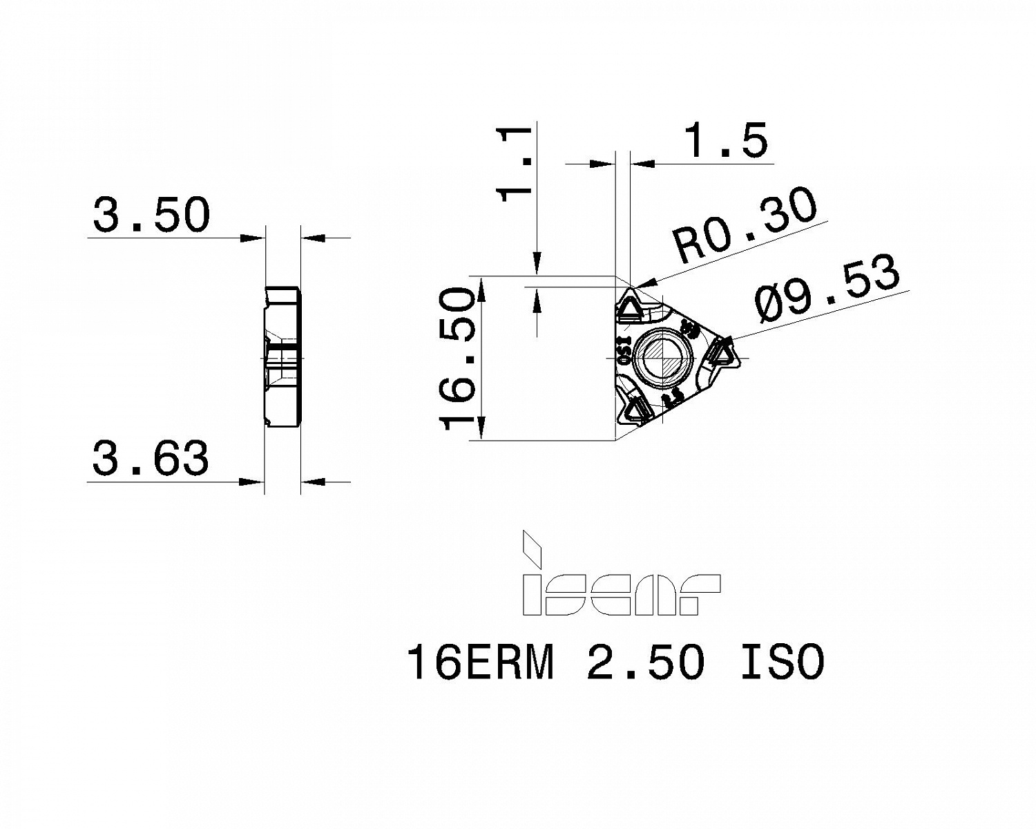 16ERM 2.50 ISO IC250 пластина