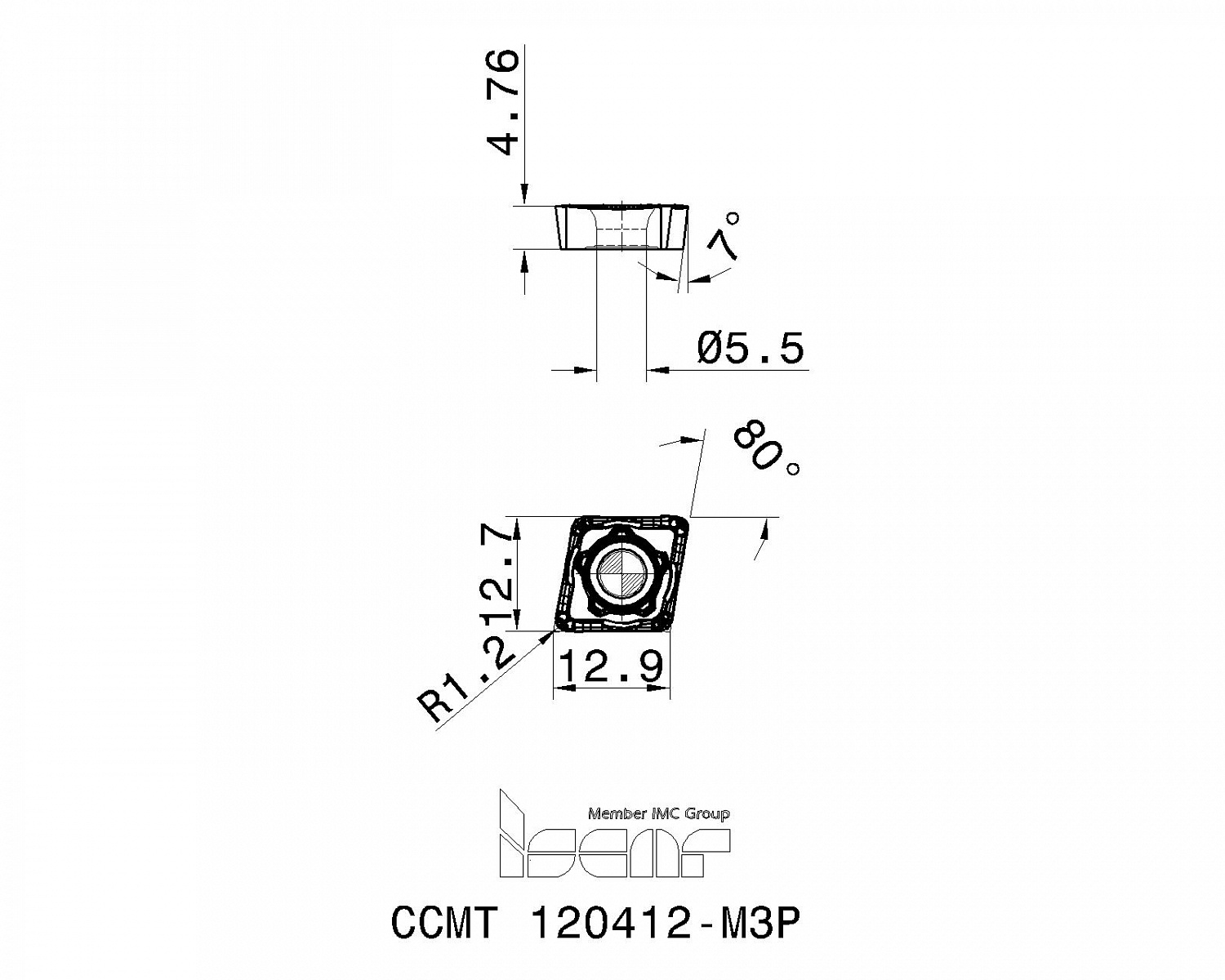 CCMT 120412-M3P IC807 пластина