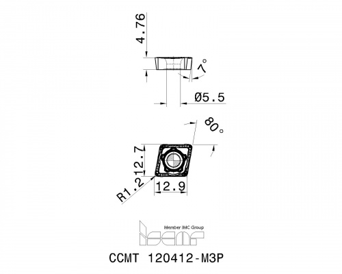 CCMT 120412-M3P IC807 пластина
