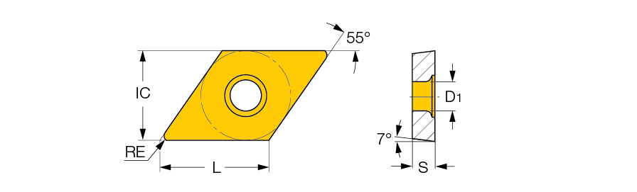 DCMT 11T304-14 IC830 пластина